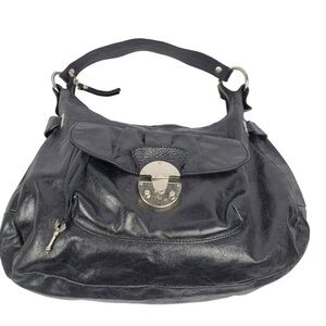 Innue Italy Black Leather Hobo Handbag